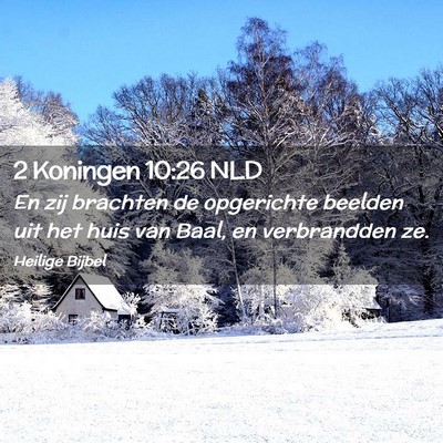 Picture 02 - 2 Koningen 10:26 NLD - En zij brachten de opgerichte beelden uit het - Bible Verse Picture