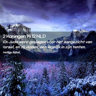 Picture 02 - 2 Koningen 14:12 NLD - En Juda werd geslagen voor het aangezicht van - Bible Verse Picture