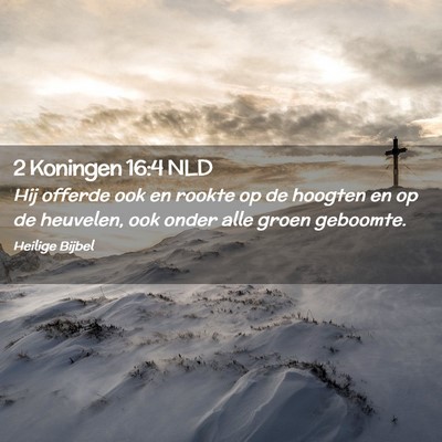 Picture 02 - 2 Koningen 16:4 NLD - Hij offerde ook en rookte op de hoogten en op de - Bible Verse Picture