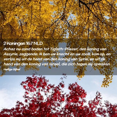 Picture 02 - 2 Koningen 16:7 NLD - Achaz nu zond boden tot Tiglath-Pilezer, den - Bible Verse Picture