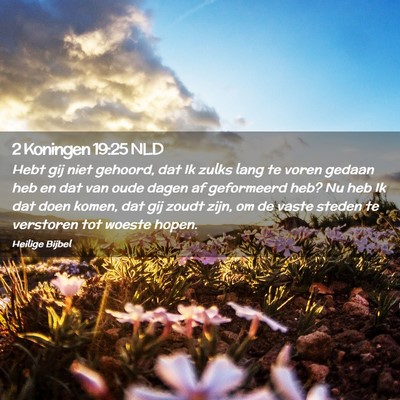Picture 02 - 2 Koningen 19:25 NLD - Hebt gij niet gehoord, dat Ik zulks lang te voren - Bible Verse Picture