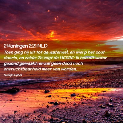 Picture 02 - 2 Koningen 2:21 NLD - Toen ging hij uit tot de waterwel, en wierp het - Bible Verse Picture