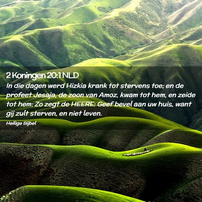 Picture 02 - 2 Koningen 20:1 NLD - In die dagen werd Hizkia krank tot stervens toe; - Bible Verse Picture