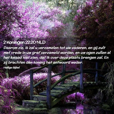 Picture 02 - 2 Koningen 22:20 NLD - Daarom zie, Ik zal u verzamelen tot uw vaderen, - Bible Verse Picture