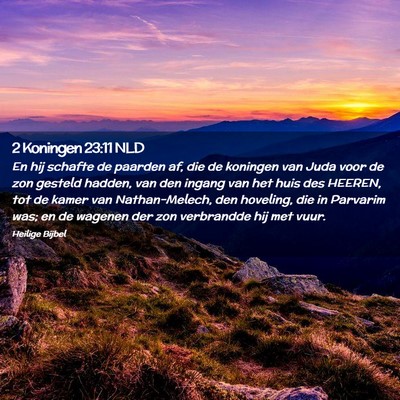 Picture 02 - 2 Koningen 23:11 NLD - En hij schafte de paarden af, die de koningen van - Bible Verse Picture