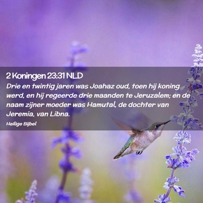 Picture 02 - 2 Koningen 23:31 NLD - Drie en twintig jaren was Joahaz oud, toen hij - Bible Verse Picture