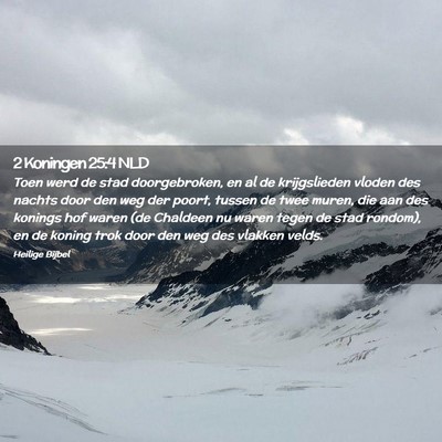 Picture 02 - 2 Koningen 25:4 NLD - Toen werd de stad doorgebroken, en al de - Bible Verse Picture