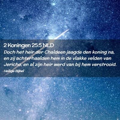 Picture 02 - 2 Koningen 25:5 NLD - Doch het heir der Chaldeen jaagde den koning na, - Bible Verse Picture