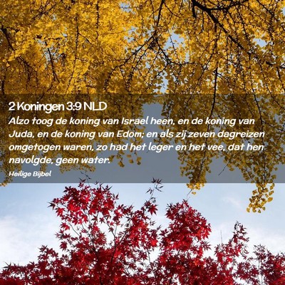 Picture 02 - 2 Koningen 3:9 NLD - Alzo toog de koning van Israel heen, en de koning - Bible Verse Picture