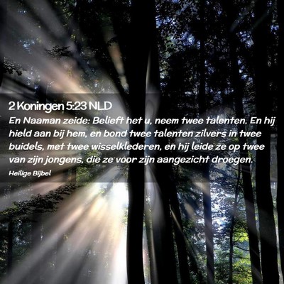 Picture 02 - 2 Koningen 5:23 NLD - En Naaman zeide: Belieft het u, neem twee - Bible Verse Picture