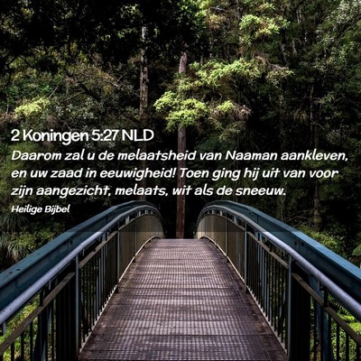 Picture 02 - 2 Koningen 5:27 NLD - Daarom zal u de melaatsheid van Naaman aankleven, - Bible Verse Picture