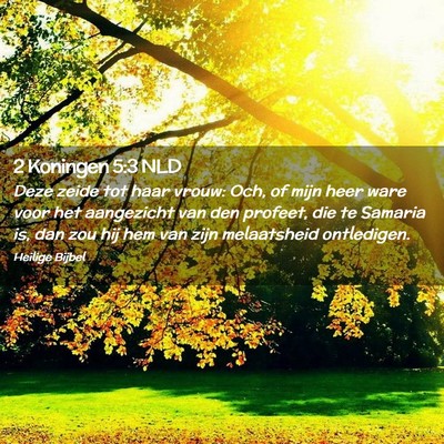 Picture 02 - 2 Koningen 5:3 NLD - Deze zeide tot haar vrouw: Och, of mijn heer ware - Bible Verse Picture