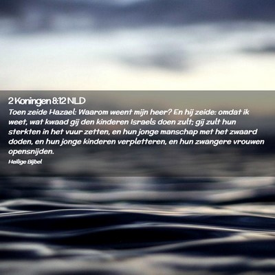 Picture 02 - 2 Koningen 8:12 NLD - Toen zeide Hazael: Waarom weent mijn heer? En hij - Bible Verse Picture