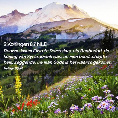 Picture 02 - 2 Koningen 8:7 NLD - Daarna kwam Elisa te Damaskus, als Benhadad, de - Bible Verse Picture