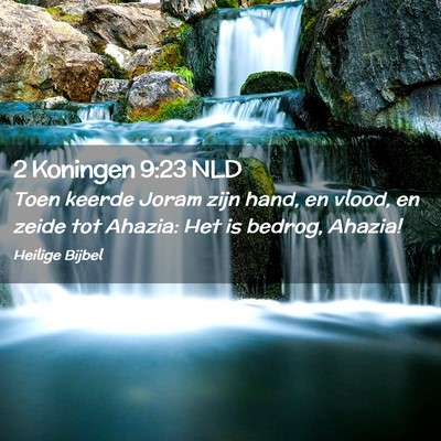Picture 02 - 2 Koningen 9:23 NLD - Toen keerde Joram zijn hand, en vlood, en zeide - Bible Verse Picture