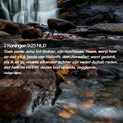 Picture 02 - 2 Koningen 9:25 NLD - Toen zeide Jehu tot Bidkar, zijn hoofdman: Neem, - Bible Verse Picture