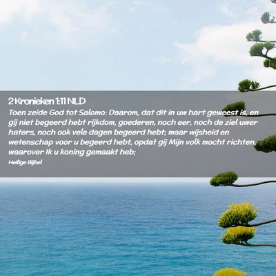 Picture 02 - 2 Kronieken 1:11 NLD - Toen zeide God tot Salomo: Daarom, dat dit in uw - Bible Verse Picture