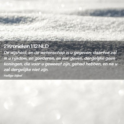 Picture 02 - 2 Kronieken 1:12 NLD - De wijsheid, en de wetenschap is u gegeven; - Bible Verse Picture