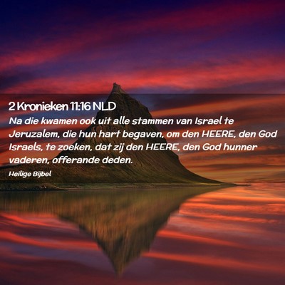 Picture 02 - 2 Kronieken 11:16 NLD - Na die kwamen ook uit alle stammen van Israel te - Bible Verse Picture