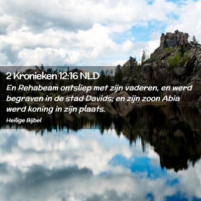 Picture 02 - 2 Kronieken 12:16 NLD - En Rehabeam ontsliep met zijn vaderen, en werd - Bible Verse Picture