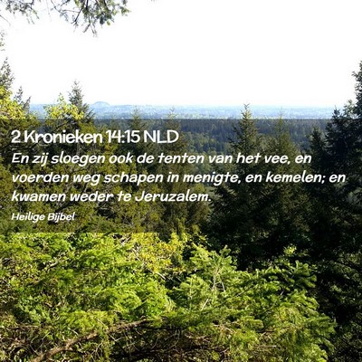 Picture 02 - 2 Kronieken 14:15 NLD - En zij sloegen ook de tenten van het vee, en - Bible Verse Picture
