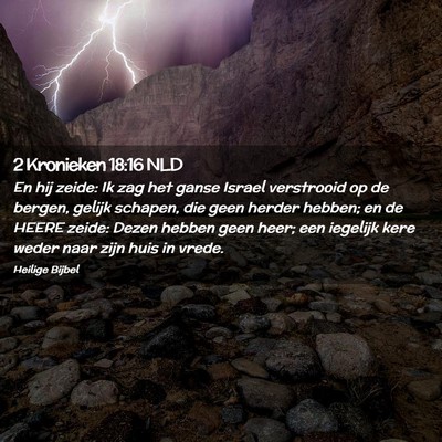 Picture 02 - 2 Kronieken 18:16 NLD - En hij zeide: Ik zag het ganse Israel verstrooid - Bible Verse Picture