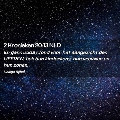 Picture 02 - 2 Kronieken 20:13 NLD - En gans Juda stond voor het aangezicht des - Bible Verse Picture