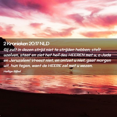 Picture 02 - 2 Kronieken 20:17 NLD - Gij zult in dezen strijd niet te strijden hebben; - Bible Verse Picture