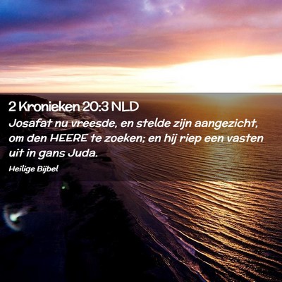 Picture 02 - 2 Kronieken 20:3 NLD - Josafat nu vreesde, en stelde zijn aangezicht, om - Bible Verse Picture