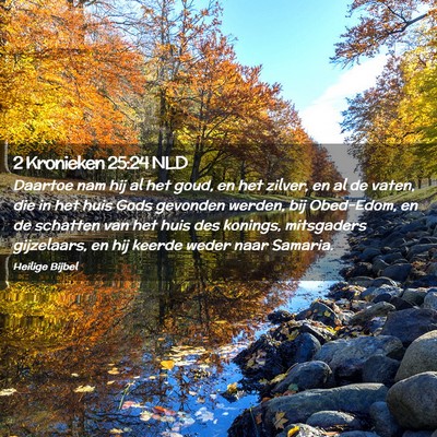 Picture 02 - 2 Kronieken 25:24 NLD - Daartoe nam hij al het goud, en het zilver, en al - Bible Verse Picture