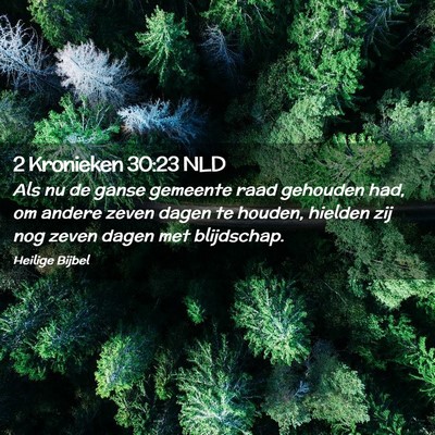 Picture 02 - 2 Kronieken 30:23 NLD - Als nu de ganse gemeente raad gehouden had, om - Bible Verse Picture