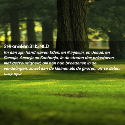 Picture 02 - 2 Kronieken 31:15 NLD - En aan zijn hand waren Eden, en Minjamin, en - Bible Verse Picture