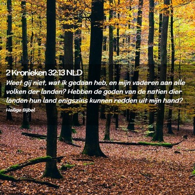 Picture 02 - 2 Kronieken 32:13 NLD - Weet gij niet, wat ik gedaan heb, en mijn vaderen - Bible Verse Picture