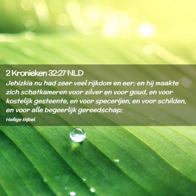 Picture 02 - 2 Kronieken 32:27 NLD - Jehizkia nu had zeer veel rijkdom en eer; en hij - Bible Verse Picture