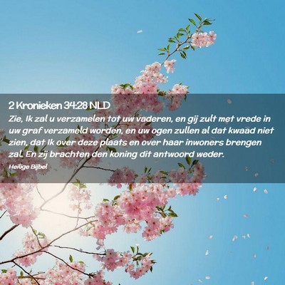 Picture 02 - 2 Kronieken 34:28 NLD - Zie, Ik zal u verzamelen tot uw vaderen, en gij - Bible Verse Picture