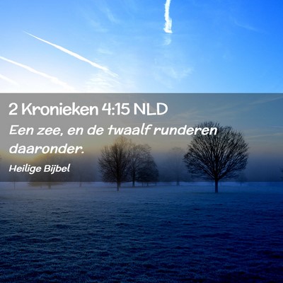 Picture 02 - 2 Kronieken 4:15 NLD - Een zee, en de twaalf runderen - Bible Verse Picture