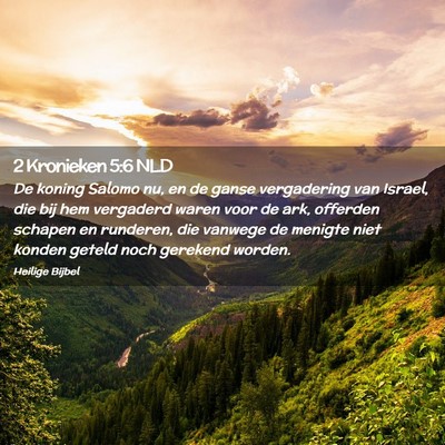 Picture 02 - 2 Kronieken 5:6 NLD - De koning Salomo nu, en de ganse vergadering van - Bible Verse Picture