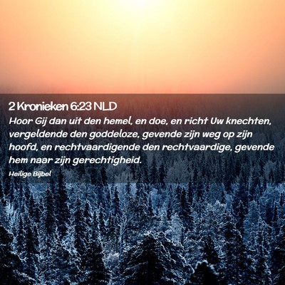 Picture 02 - 2 Kronieken 6:23 NLD - Hoor Gij dan uit den hemel, en doe, en richt Uw - Bible Verse Picture