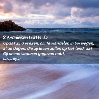 Picture 02 - 2 Kronieken 6:31 NLD - Opdat zij U vrezen, om te wandelen in Uw wegen, - Bible Verse Picture