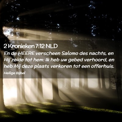 Picture 02 - 2 Kronieken 7:12 NLD - En de HEERE verscheen Salomo des nachts, en Hij - Bible Verse Picture