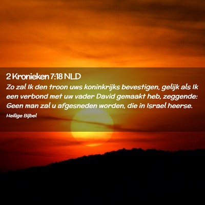Picture 02 - 2 Kronieken 7:18 NLD - Zo zal Ik den troon uws koninkrijks bevestigen, - Bible Verse Picture