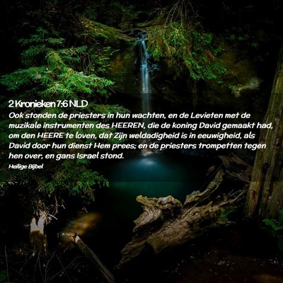Picture 02 - 2 Kronieken 7:6 NLD - Ook stonden de priesters in hun wachten, en de - Bible Verse Picture