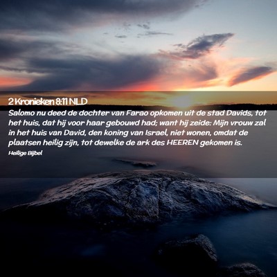 Picture 02 - 2 Kronieken 8:11 NLD - Salomo nu deed de dochter van Farao opkomen uit - Bible Verse Picture