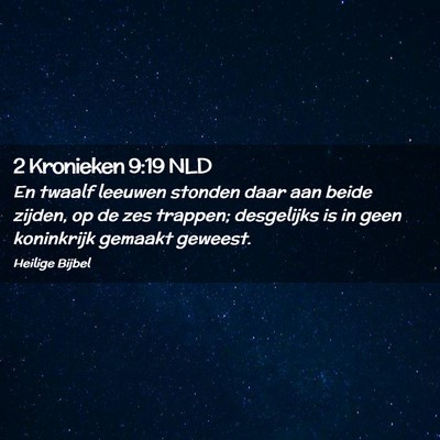 Picture 02 - 2 Kronieken 9:19 NLD - En twaalf leeuwen stonden daar aan beide zijden, - Bible Verse Picture