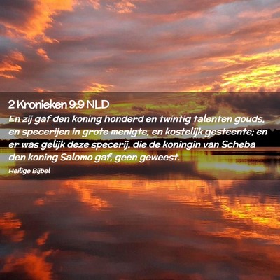 Picture 02 - 2 Kronieken 9:9 NLD - En zij gaf den koning honderd en twintig talenten - Bible Verse Picture