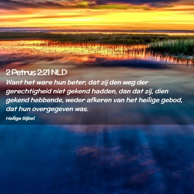 Picture 02 - 2 Petrus 2:21 NLD - Want het ware hun beter, dat zij den weg der - Bible Verse Picture