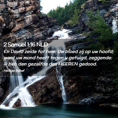 Picture 02 - 2 Samuël 1:16 NLD - En David zeide tot hem: Uw bloed zij op uw hoofd; - Bible Verse Picture