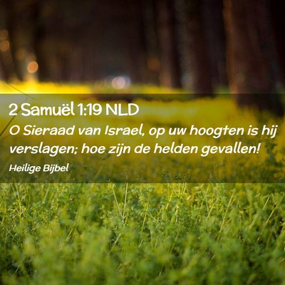Picture 02 - 2 Samuël 1:19 NLD - O Sieraad van Israel, op uw hoogten is hij - Bible Verse Picture