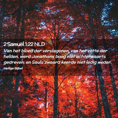 Picture 02 - 2 Samuël 1:22 NLD - Van het bloed der verslagenen, van het vette der - Bible Verse Picture