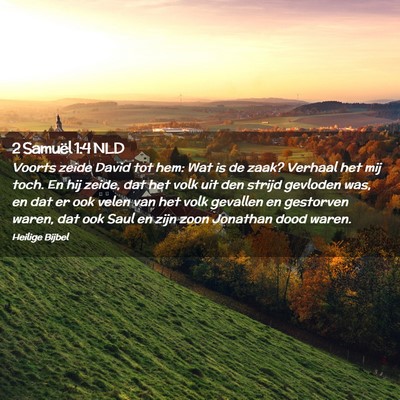 Picture 02 - 2 Samuël 1:4 NLD - Voorts zeide David tot hem: Wat is de zaak? - Bible Verse Picture